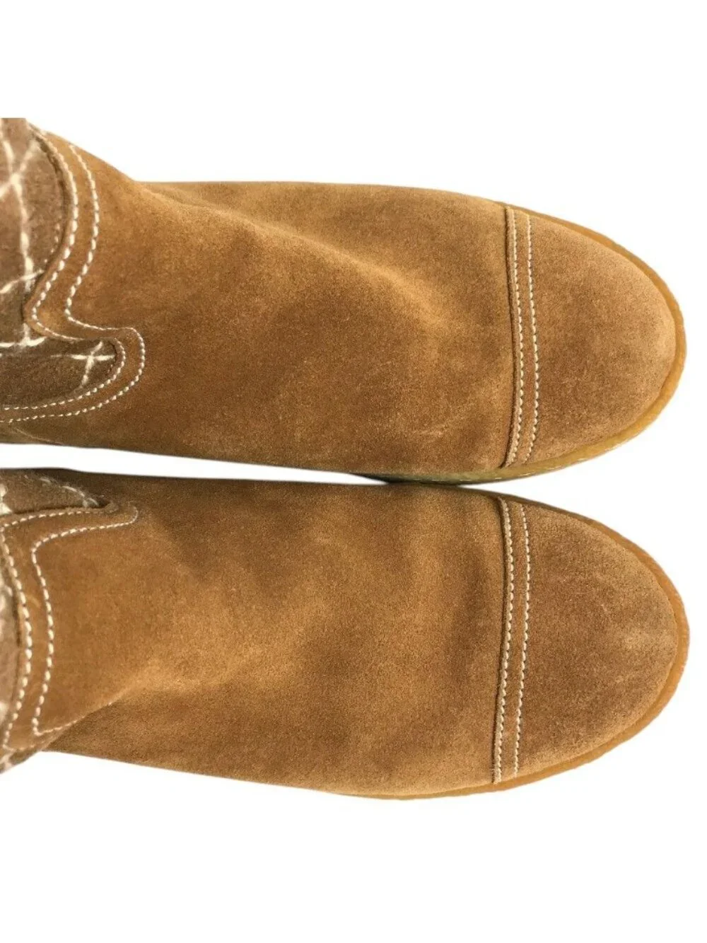 Chanel Boots CC Logo Shearling Brown